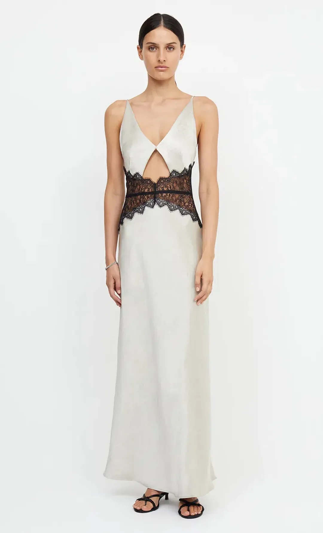 Bec & Bridge Camille Maxi Dress in Ecru/Black Size 6 for rent on The Volte - main image