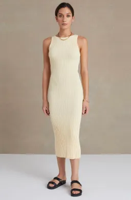 Bec & Bridge Lyla Knit Midi Dress Butter Size 6  for rent on The Volte - image 1