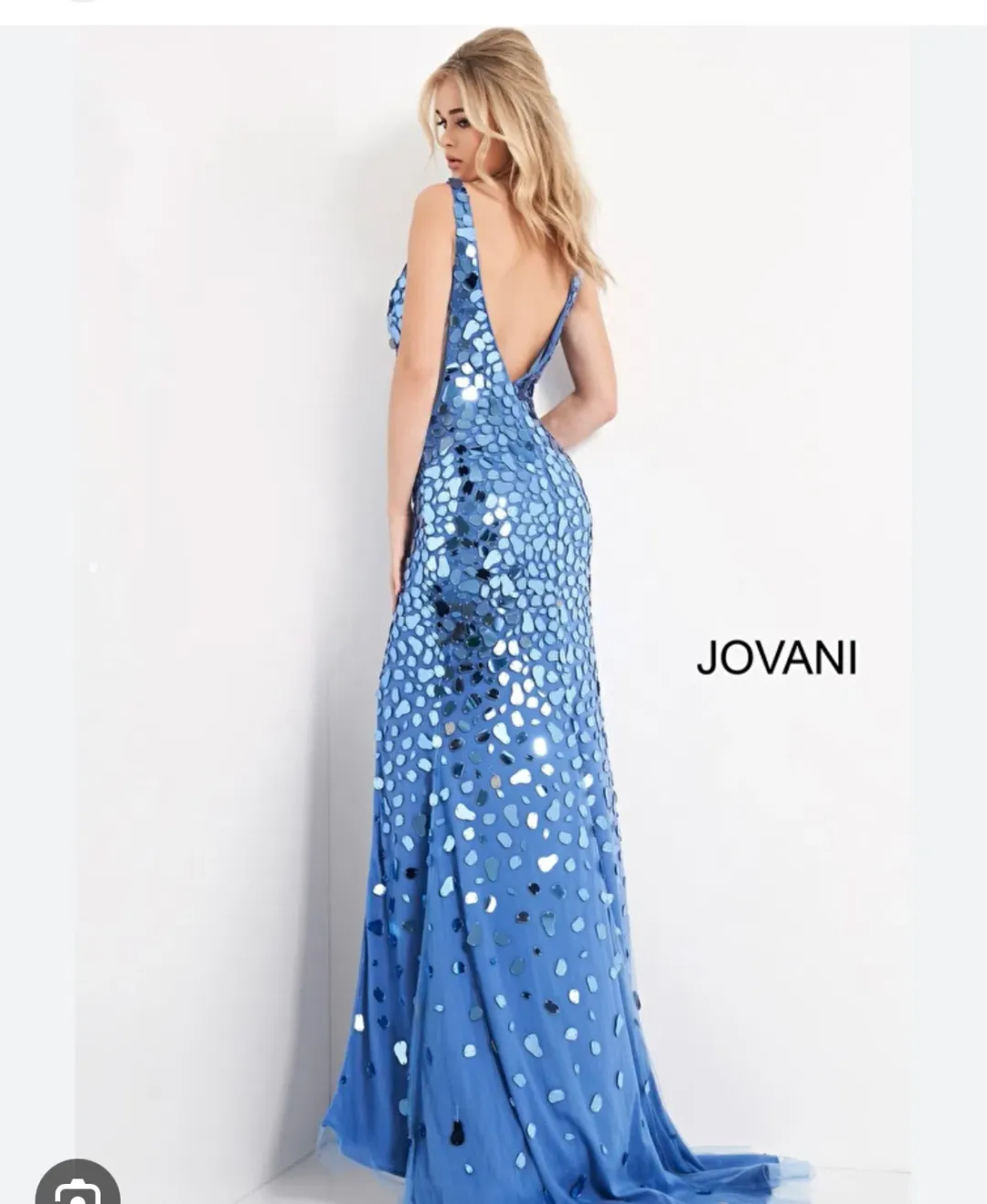 Jovani V Neck Embellished Sexy Dress 02479 for rent on The Volte - main image