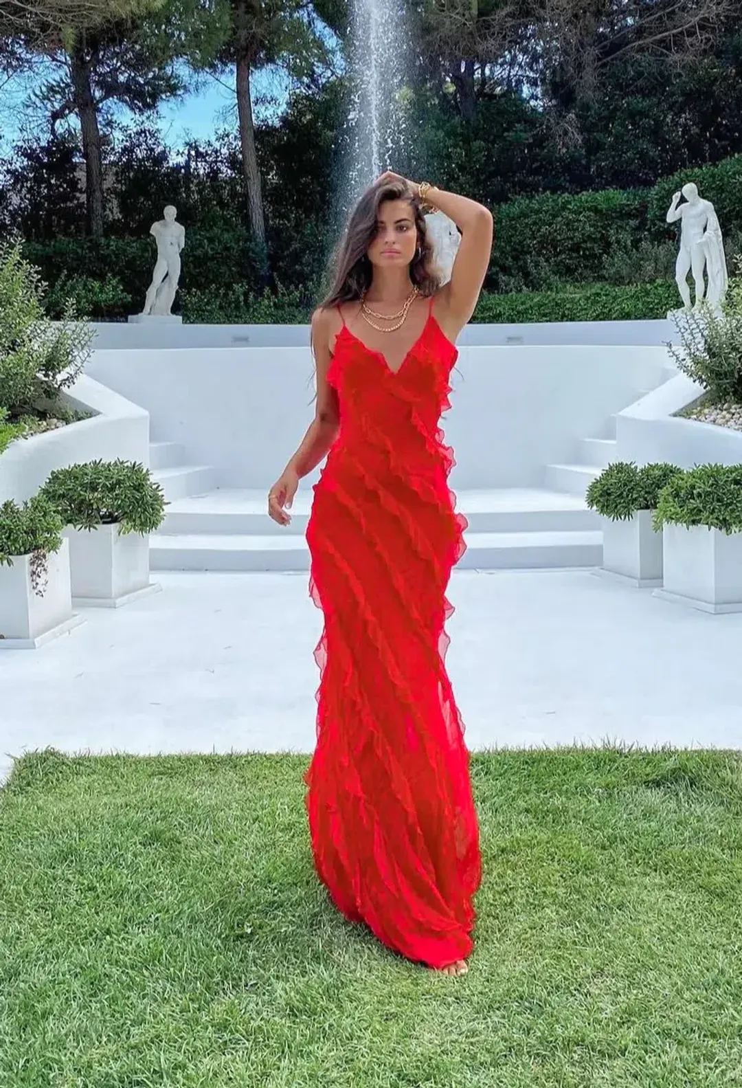 Rat & Boa Cecelia Dress Red Maxi Dress Red Size S/AU 8 for rent on The Volte - main image