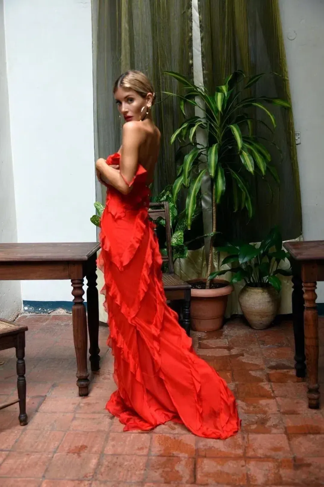 Rat & Boa Cecelia Dress Red Maxi Dress Red Size S/AU 8 for rent on The Volte - main image