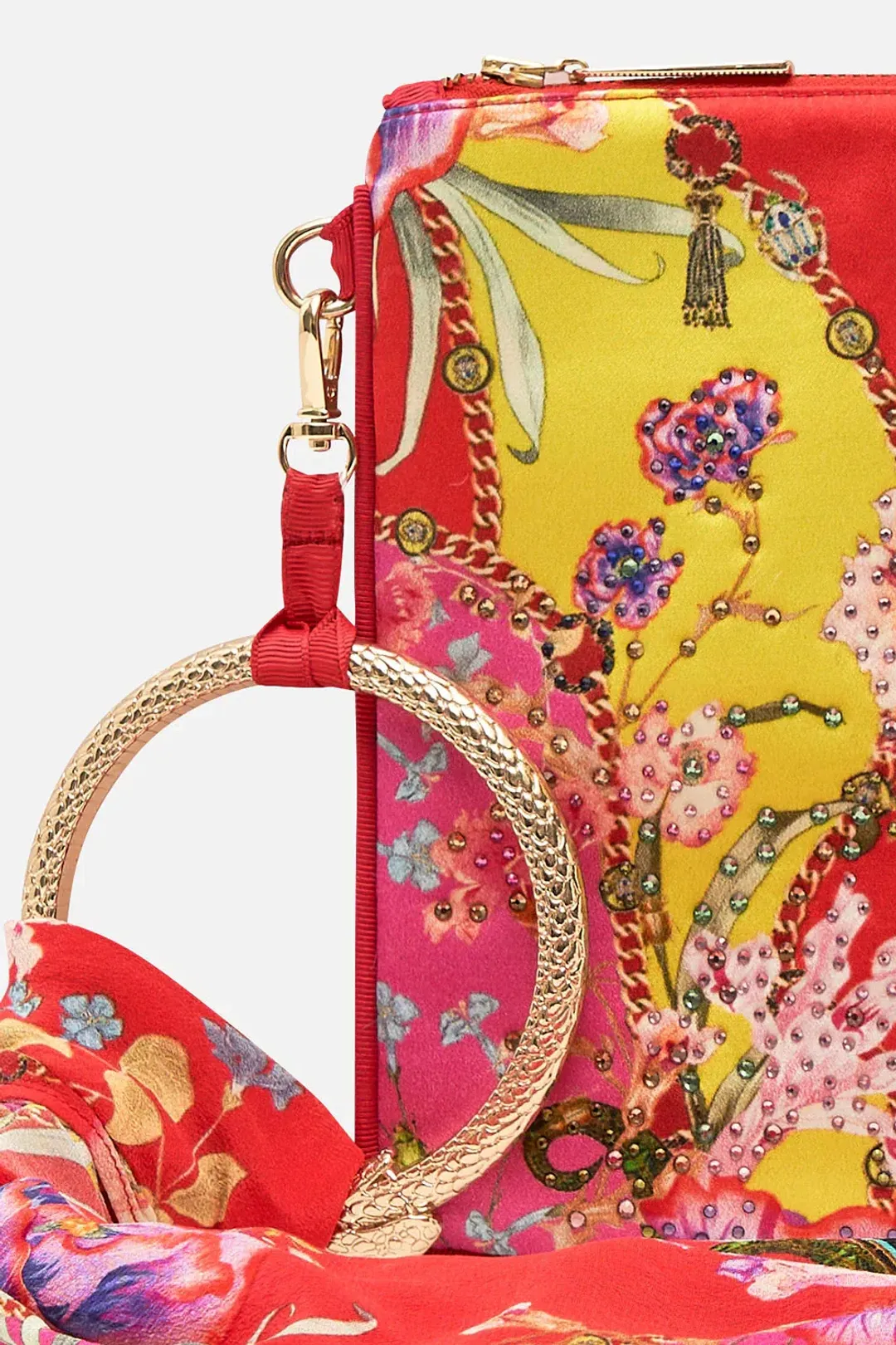 Camilla The Beetles Kimono Sleeve Dress With Shirring Detail & Matching Camilla Ring Scarf Clutch Floral Size XL/AU16 for rent on The Volte - main image