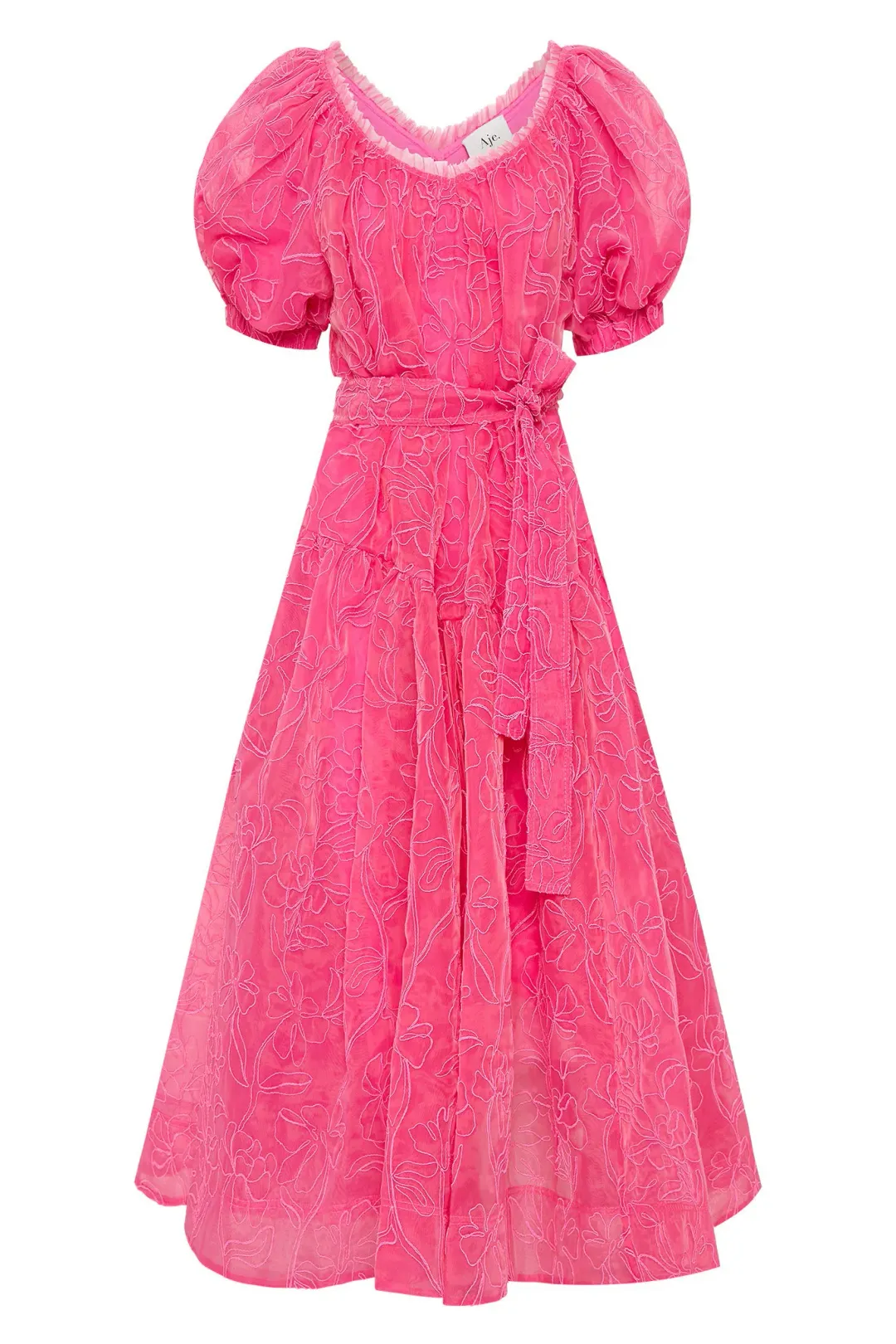 Aje Evangeline Cornelli Midi Dress Protea Pink Size 16 for rent on The Volte - main image