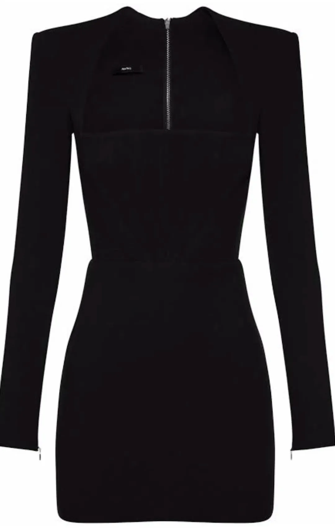 Alex Perry Benison Stretch Crepe Portrait Mini Dress Black Size 10 for rent on The Volte - main image