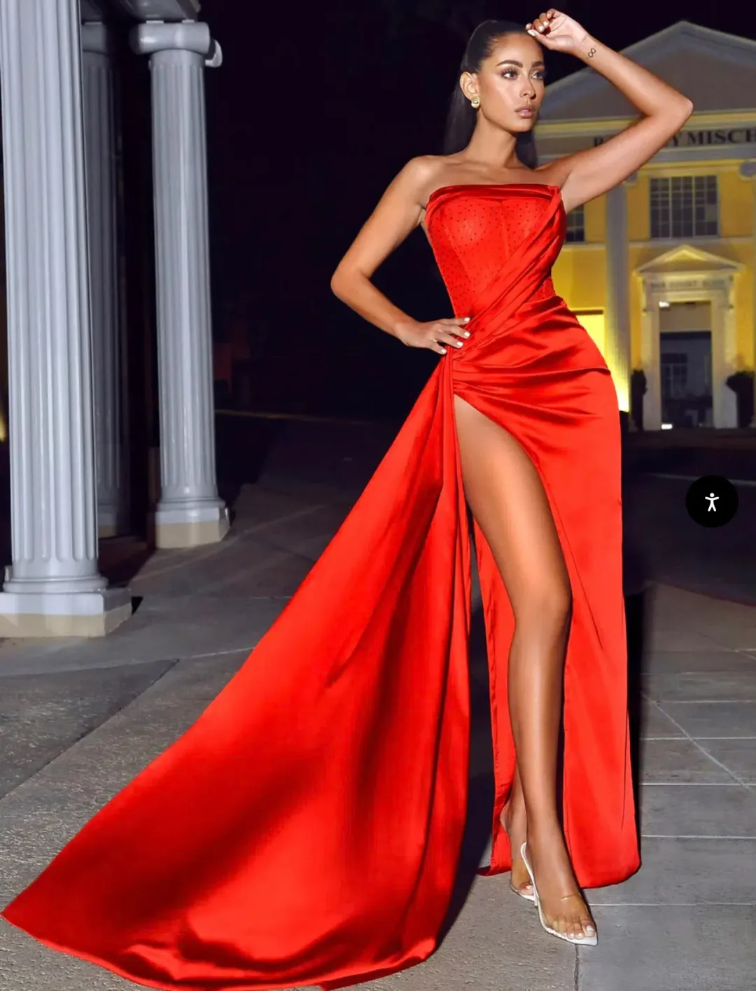 Miss Circle Holly Crystalised Dress Red Size 10 for rent on The Volte - main image