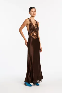 Sir the Label Aries Cut out Gown Chocolate Size 1/ Au 8  for rent on The Volte - image 1