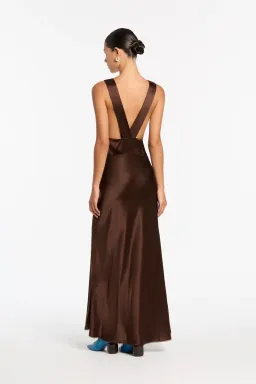 Sir the Label Aries Cut out Gown Chocolate Size 1/ Au 8  for rent on The Volte - image 2