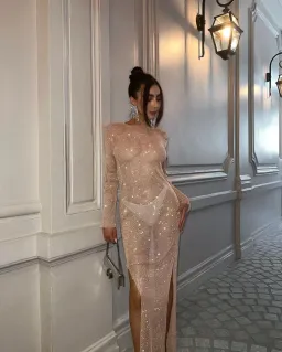 Santa Brands Blush Diamonds Maxi Dress Blush Size 10 for rent on The Volte - image 2