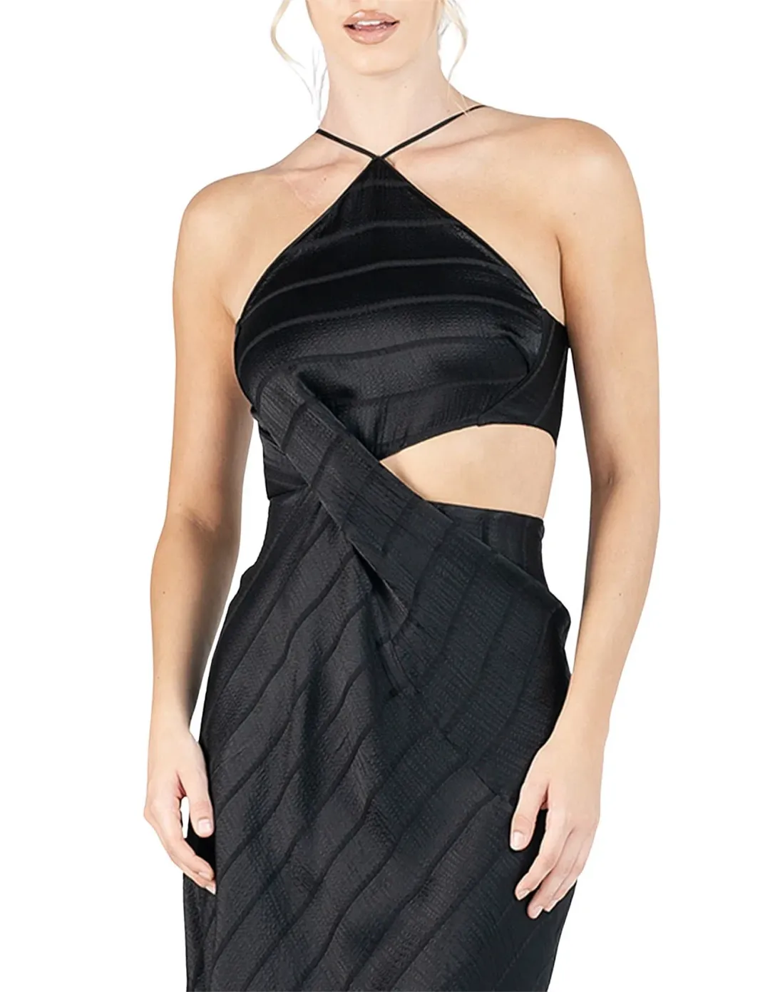 One Fell Swoop Viola Midi Dress Black Size 10 for rent on The Volte - main image