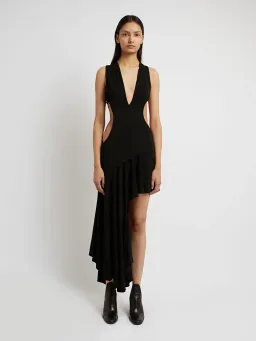 Christopher Esber Asymmetric Hem Dress Black Size 4 for rent on The Volte - image 1