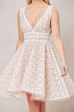 Nadine Merabi Daisy Mini Dress White Size 8 for rent on The Volte - image 2