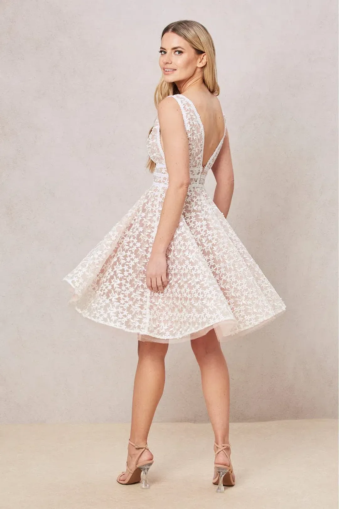 Nadine Merabi Daisy Mini Dress White Size 8 for rent on The Volte - main image