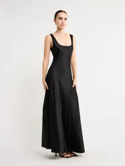 By Nicola Beneath The Stars Bias Cut Slip Dress in Black Size 12 for rent on The Volte - image 11