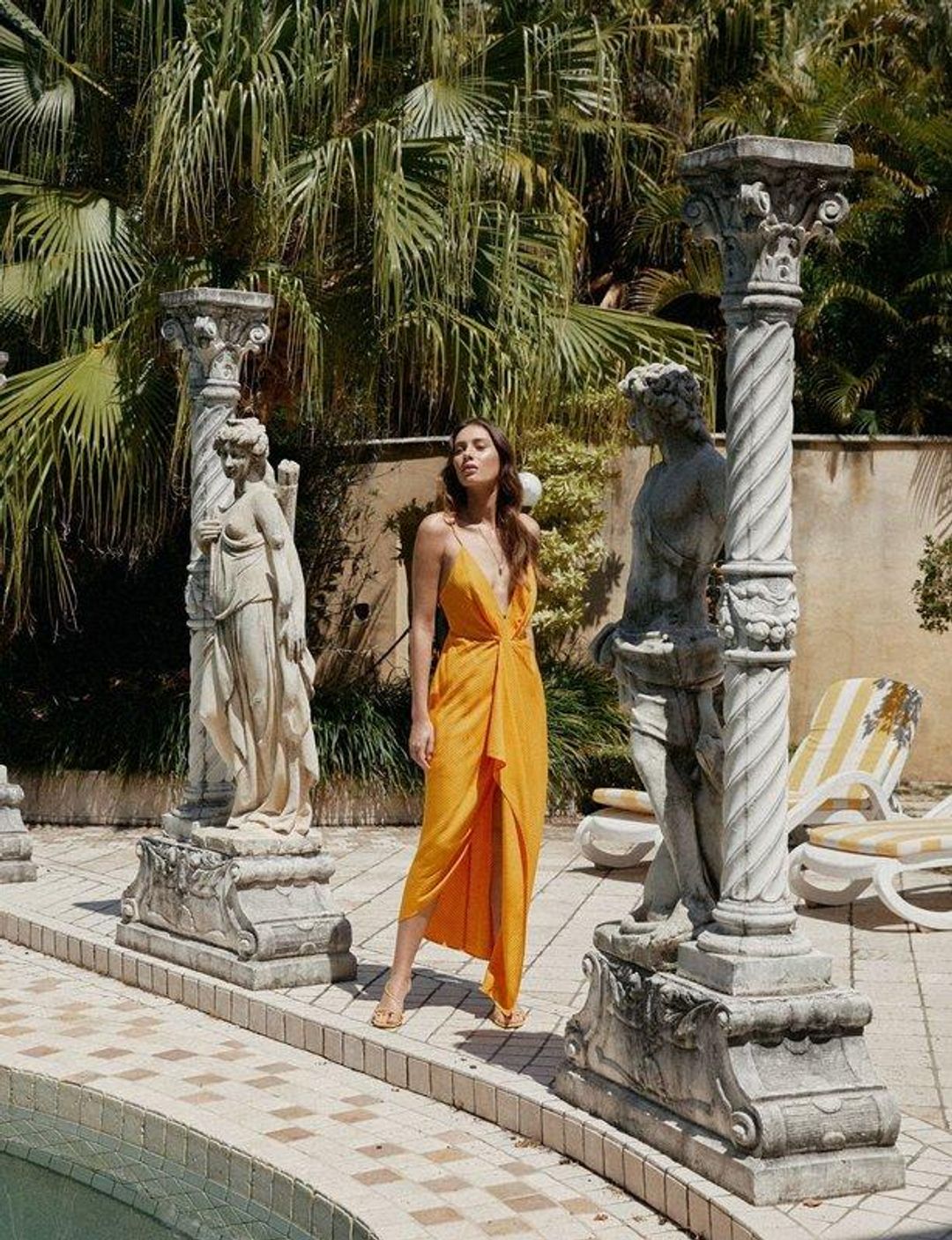 Significant Other Gold Dust Dress Sunrise Orange Size 10 for rent on The Volte - main image