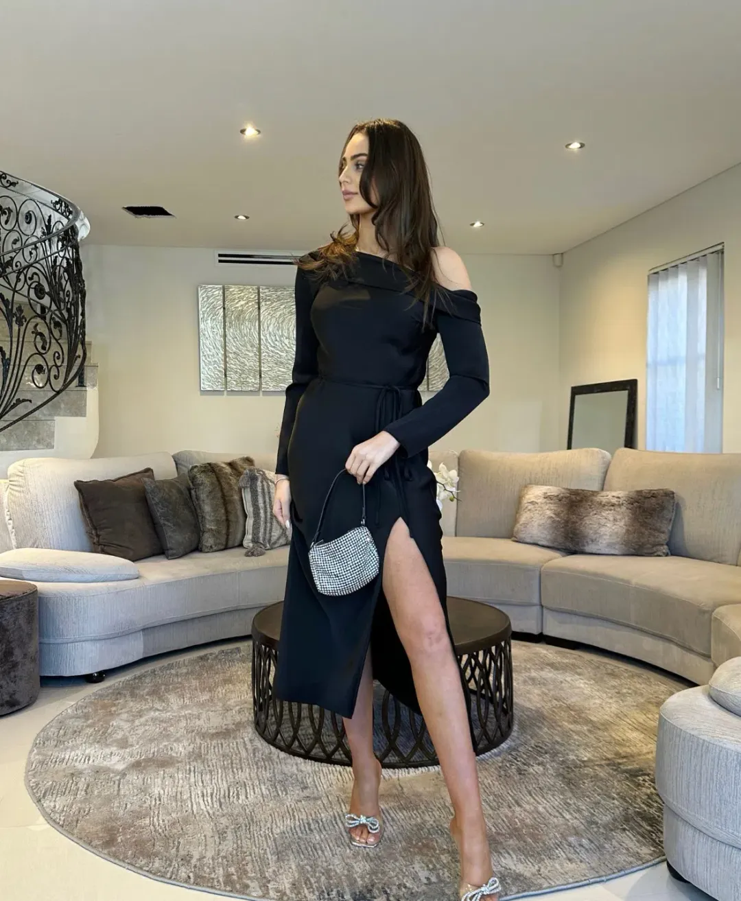 Mossman Two Souls Midi Dress Black Size 8 for rent on The Volte - main image