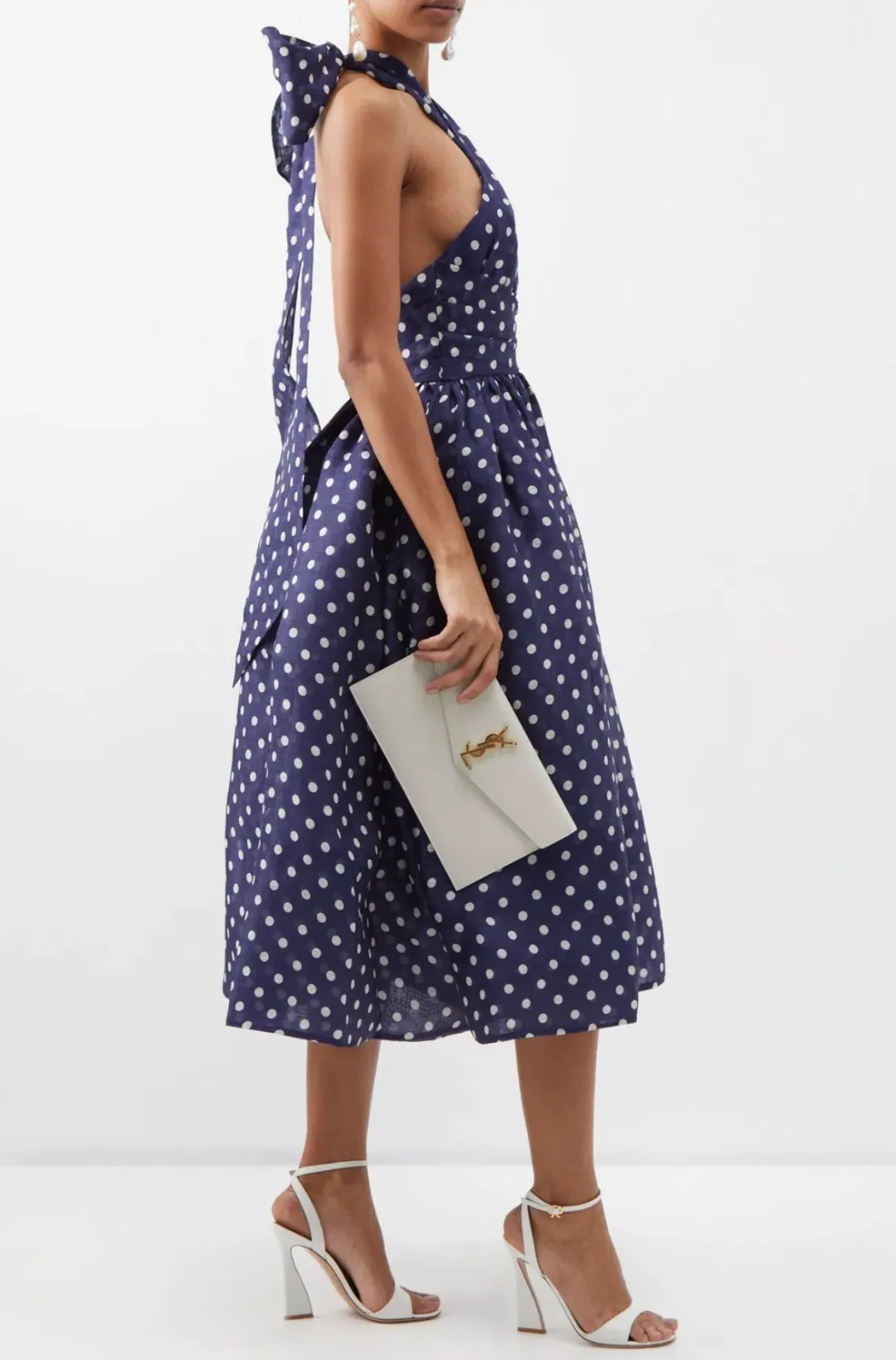 Zimmermann High Tide Halterneck Polka Dot Midi Dress Print Size 4 / Au 16 for rent on The Volte - main image