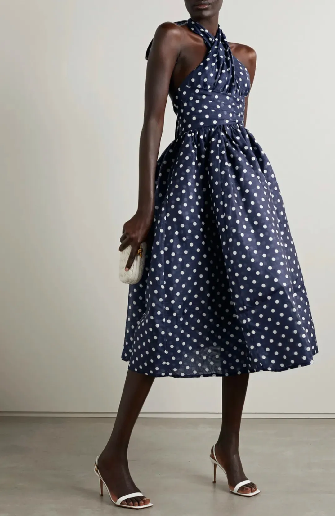 Zimmermann High Tide Halterneck Polka Dot Midi Dress Print Size 4 / Au 16 for rent on The Volte - main image