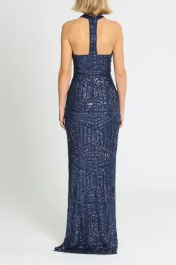 Langhem Julia Evening Gown Blue Size 12 for rent on The Volte - image 3