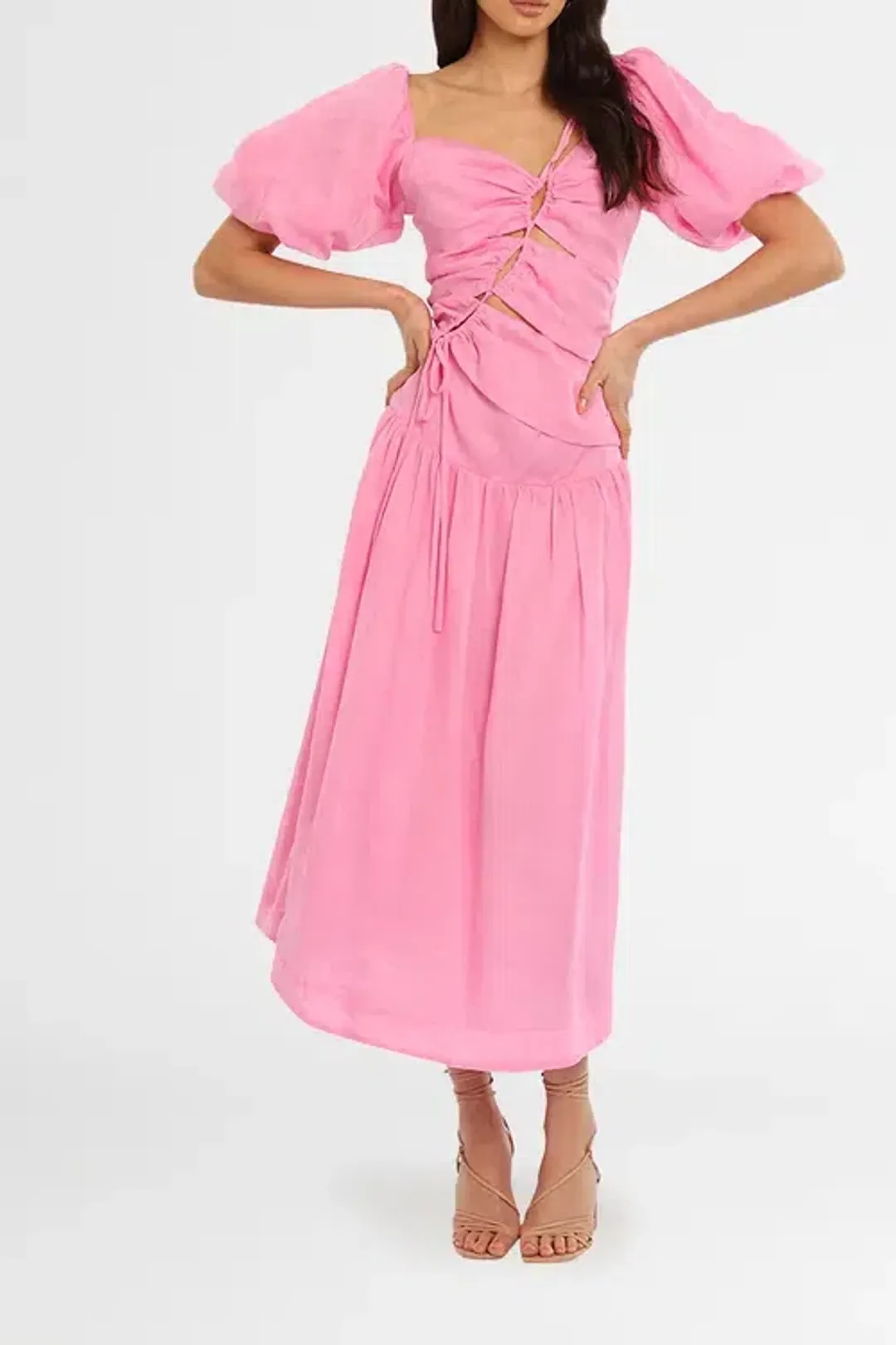 Nicholas Wren Midi Dress Pink Size 10 for rent on The Volte - main image