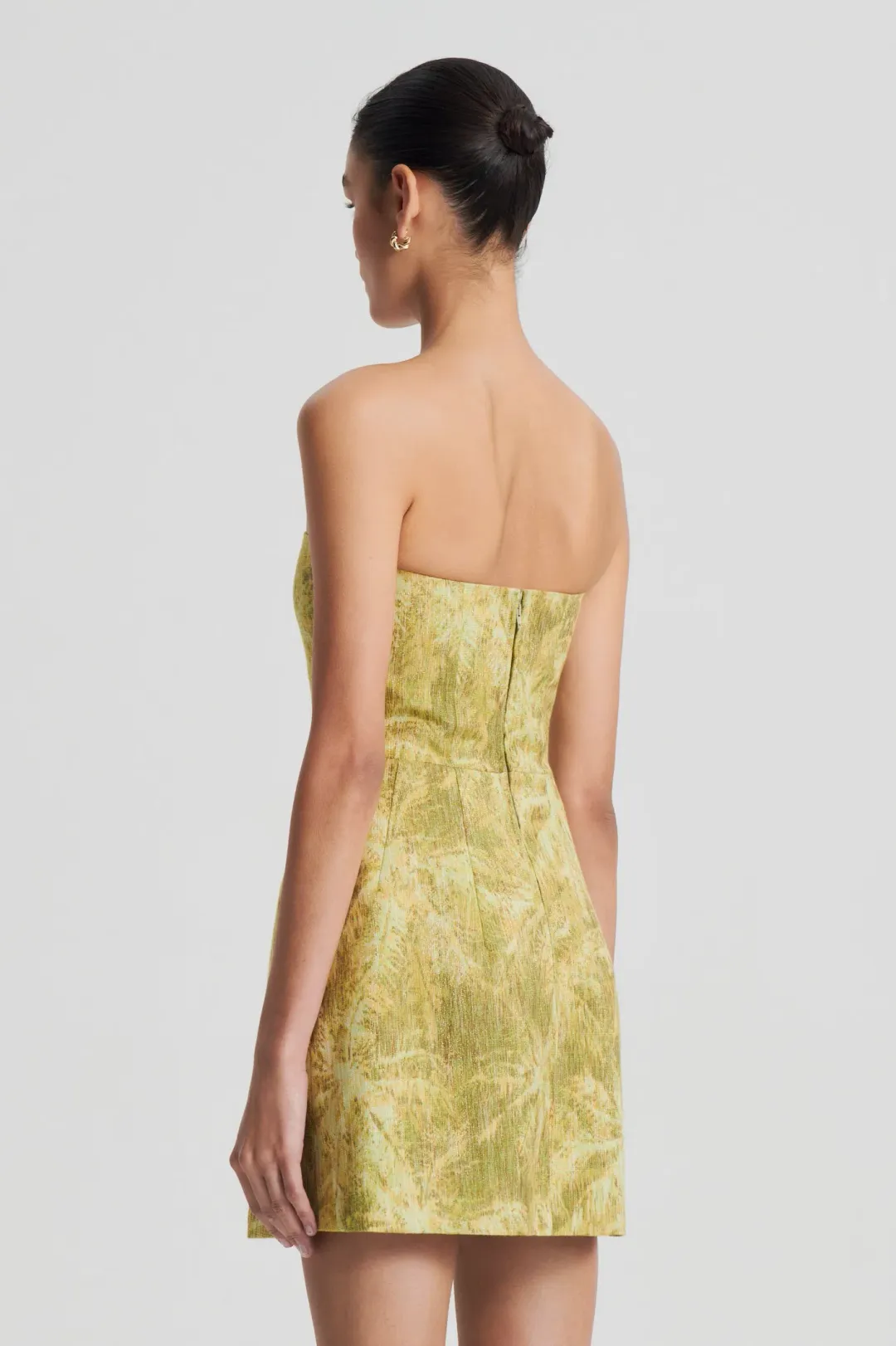 Scanlan Theodore Mini Tinsel Linen Dress Lime Size 10 for rent on The Volte - main image