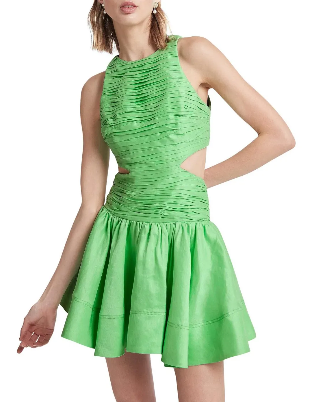 AJE Introspect Mini Dress Green Size 12 for rent on The Volte - main image
