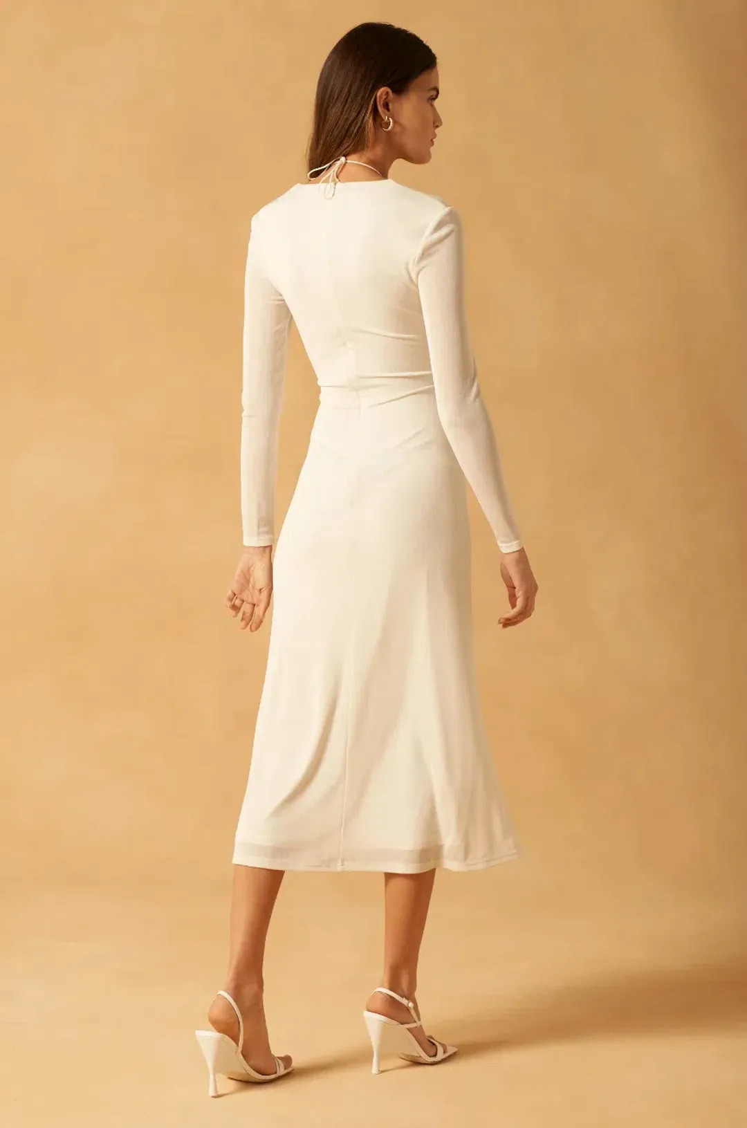 MISHA Kerry Slinky Jersey Midi Dress White Size 10/M for rent on The Volte - main image