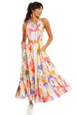 Leo & Lin Carousel Cut Out Dress Rainbow Carousel Multi Print Size 8 for rent on The Volte - image 2