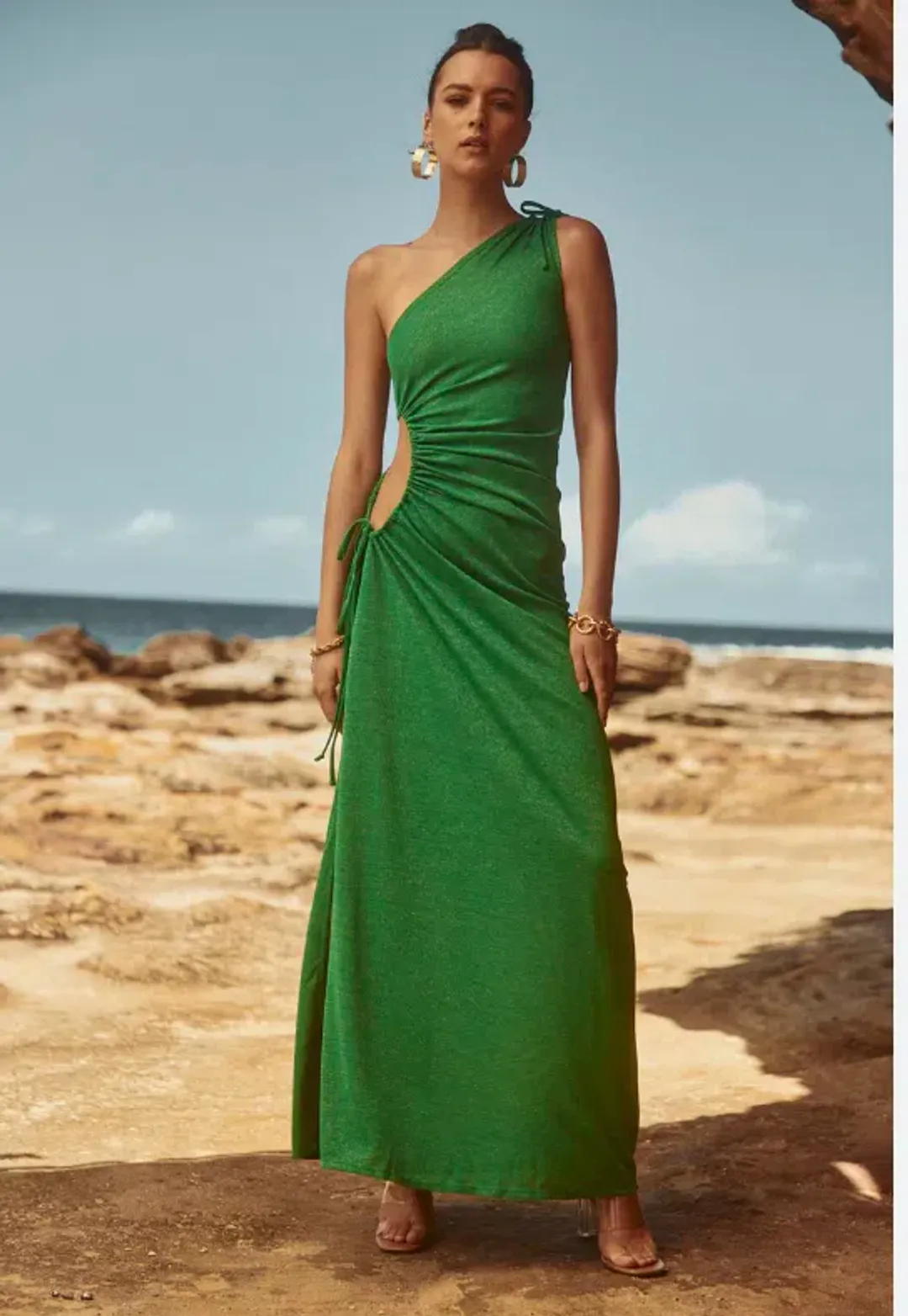 Sonya Moda Nour Maxi Dress In Forest Green Size AU 10 for rent on The Volte - main image