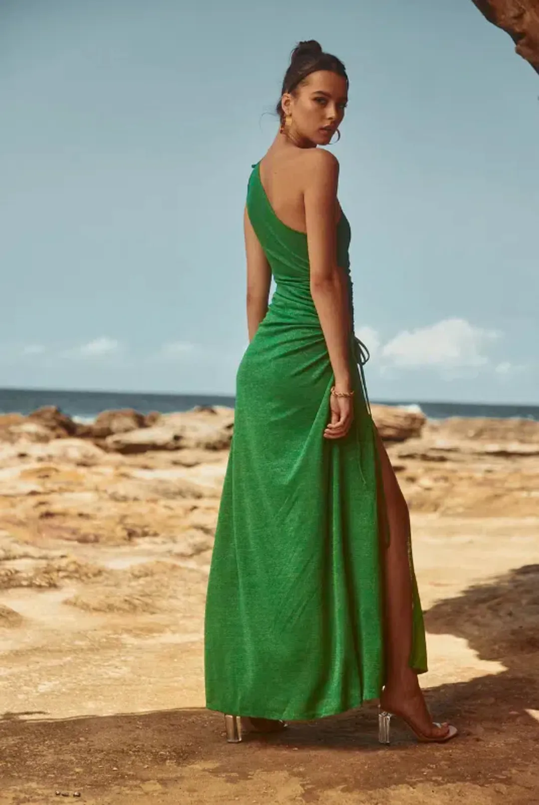 Sonya Moda Nour Maxi Dress In Forest Green Size AU 10 for rent on The Volte - main image