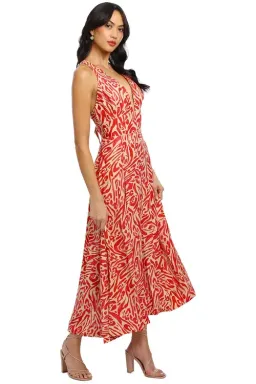 Nicholas Haisley Dress Print Red Size AU 10 for rent on The Volte - image 2