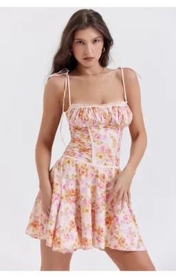 House of CB Alejandra Corset Mini Dress Light Lavender Floral Size S / AU 8 for rent on The Volte - image 4