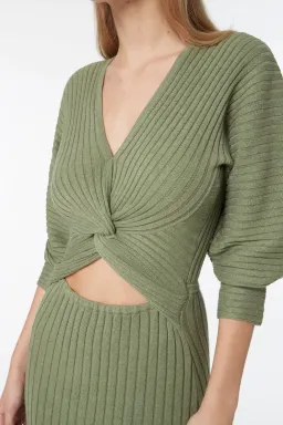 Manning Cartell Love Match Knit Midi Dress Olive Green Size 6 for rent on The Volte - image 2