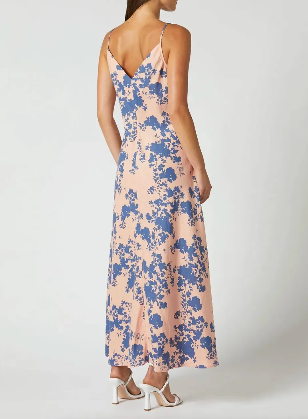 Scanlan Theodore Coral Linen Slip Dress Floral Size 10 for rent on The Volte - main image