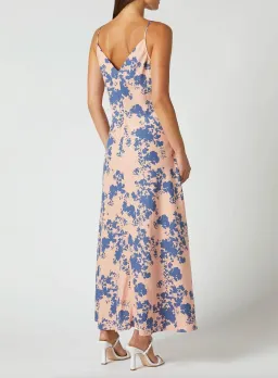 Scanlan Theodore Coral Linen Slip Dress Floral Size 10 for rent on The Volte - image 2