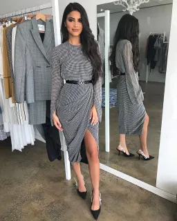 Camila and Marc Miri Dress Black and White Check/Gingham Print Size 10 for rent on The Volte - image 1