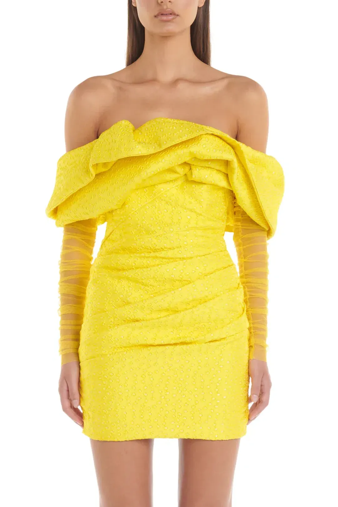 Eliya The Label Oscar Dress Mini Dress Yellow Size M/Au 10 for rent on The Volte - main image