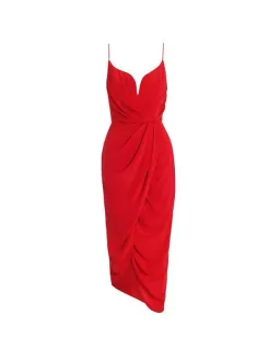 Zimmermann Silk Plunge Drape Dress in Terracotta/Red Size 3/Au 14 for rent on The Volte - image 3