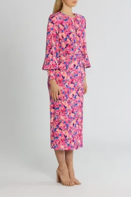 Rebecca Vallance Little Havana Midi Dress Pink Floral Size 10 for rent on The Volte - image 2