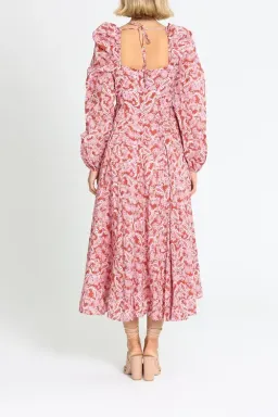 Steele Esme Dress Chestnut Paisley Pink Print Red Size 10 for rent on The Volte - image 3