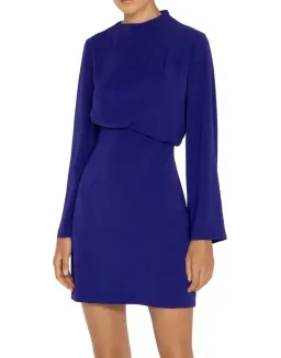 Cue Asymmetrical Neck Mini Dress Purple Size 12  for rent on The Volte - image 2