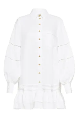 Aje Lotus Shirt Mini Dress White Size AU 10  for rent on The Volte - image 6
