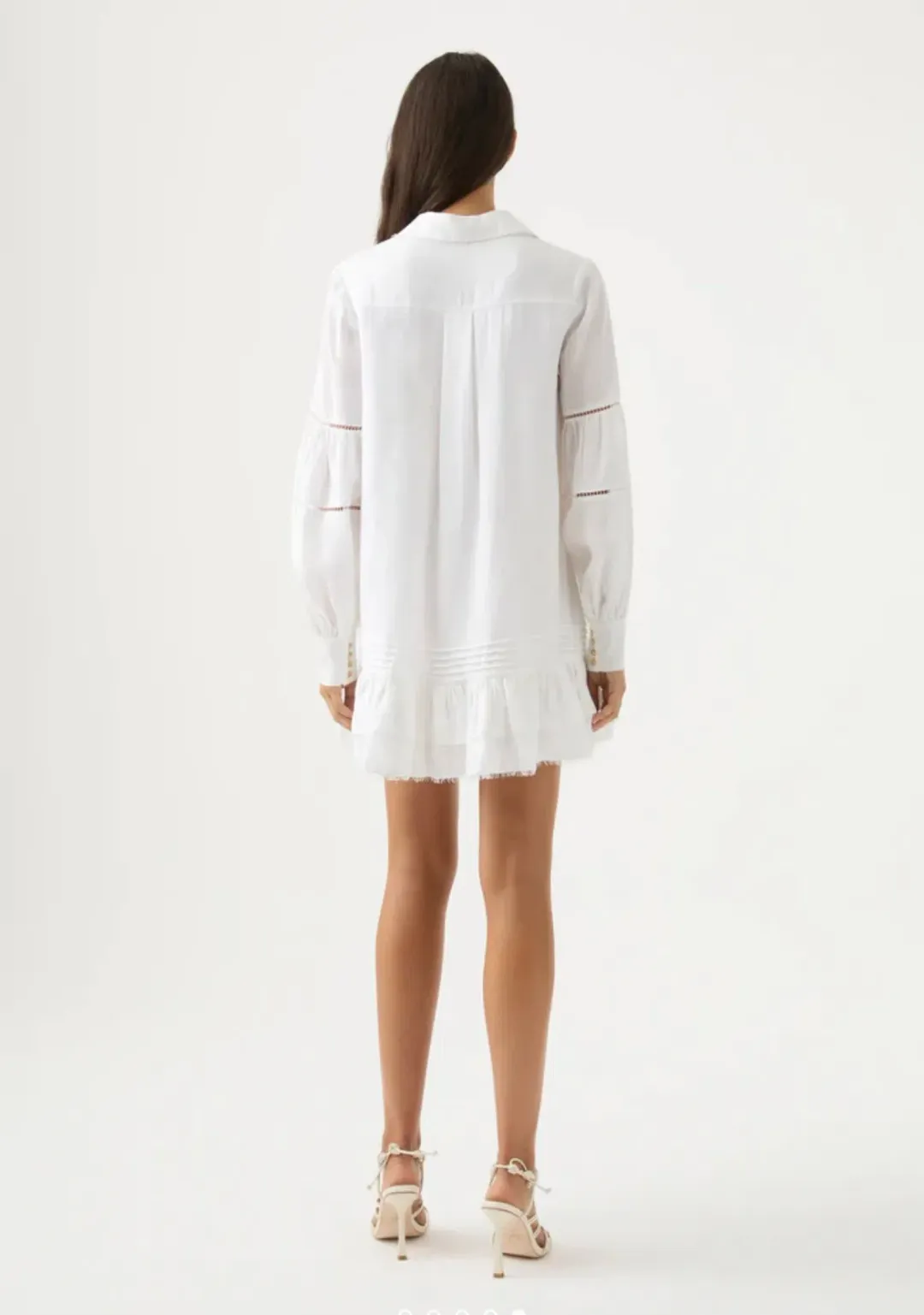 Aje Lotus Shirt Mini Dress White Size AU 10  for rent on The Volte - main image