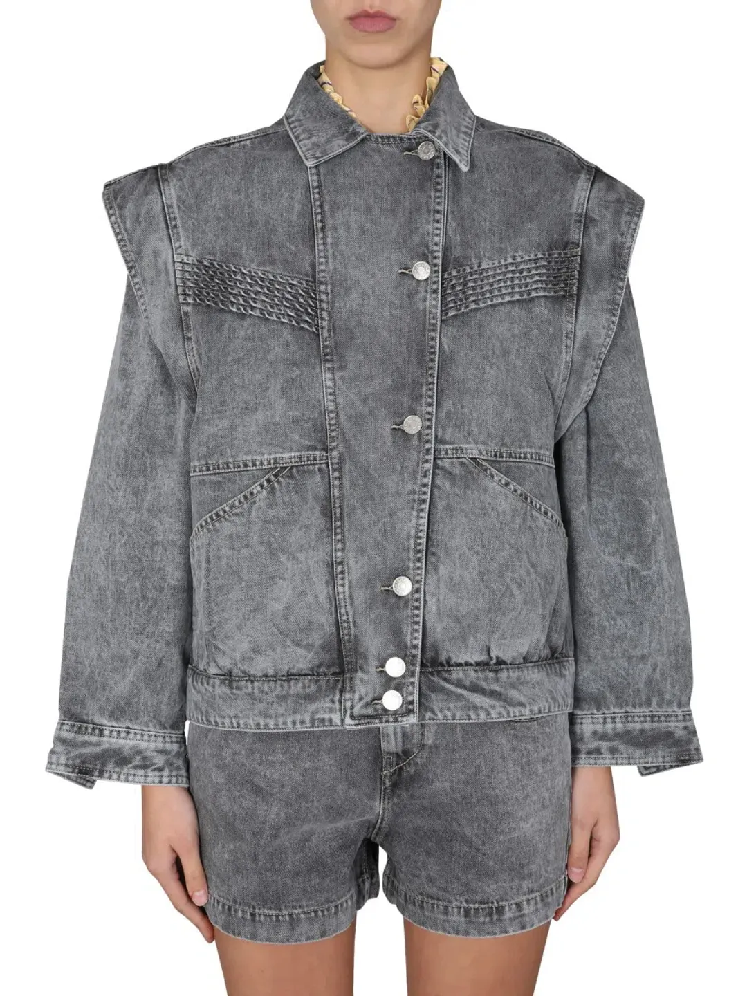 Isabel Marant Etoile Harmon Jacket Grey Size 8 for rent on The Volte - main image