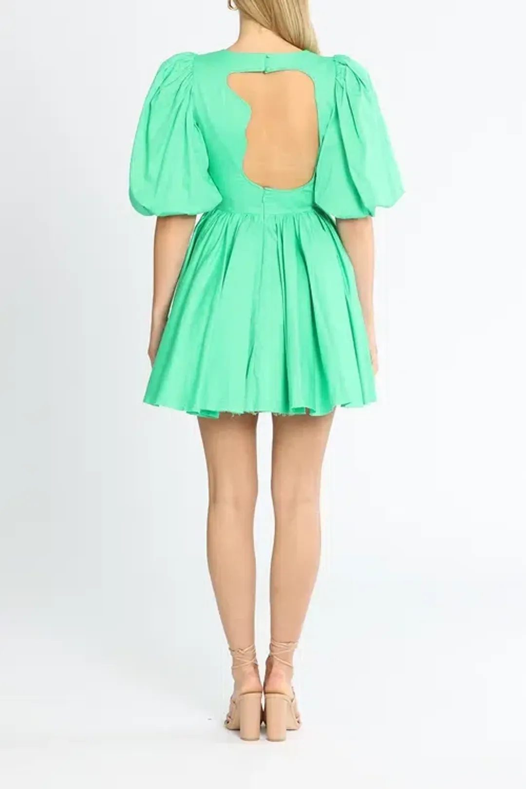 Aje Colette Cut Out Mini Dress Green Size AU 6 for rent on The Volte - main image