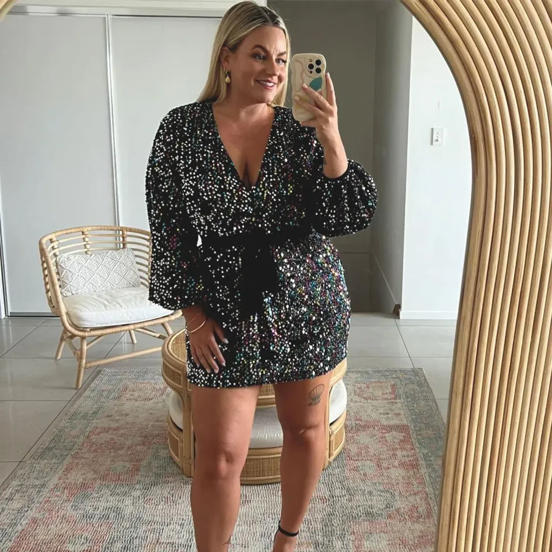 Sheike Xanadu Mini Dress Black Multi Size 14 for rent on The Volte - main image