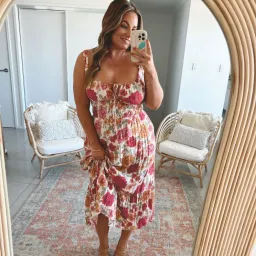 Kivari Maria Strappy Midi Dress Camela Floral Print Size 12 for rent on The Volte - image 1