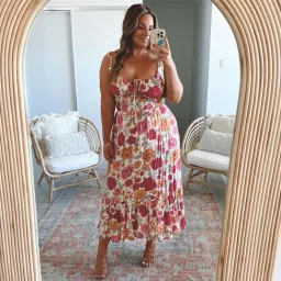 Kivari Maria Strappy Midi Dress Camela Floral Print Size 12 for rent on The Volte - image 4