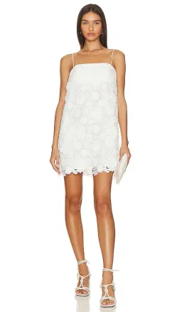 Zimmermann Raie Lace Flower Mini Dress Ivory Size 0 / AU 8 for rent on The Volte - image 1