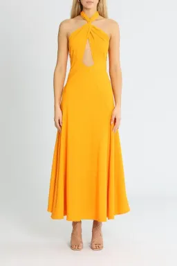 By Johnny Zina Midi Dress Orange Size 10 for rent on The Volte - image 1