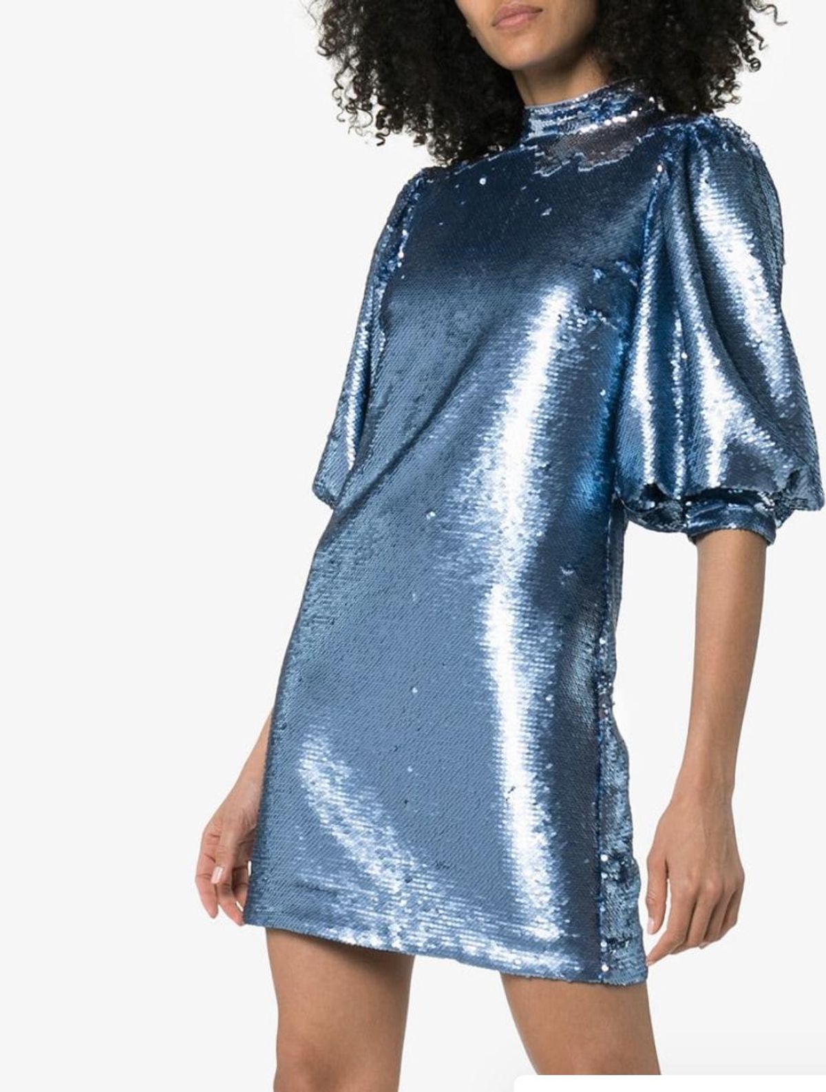 Ganni Sequined Forever Blue Dress Size 10 for rent on The Volte - main image